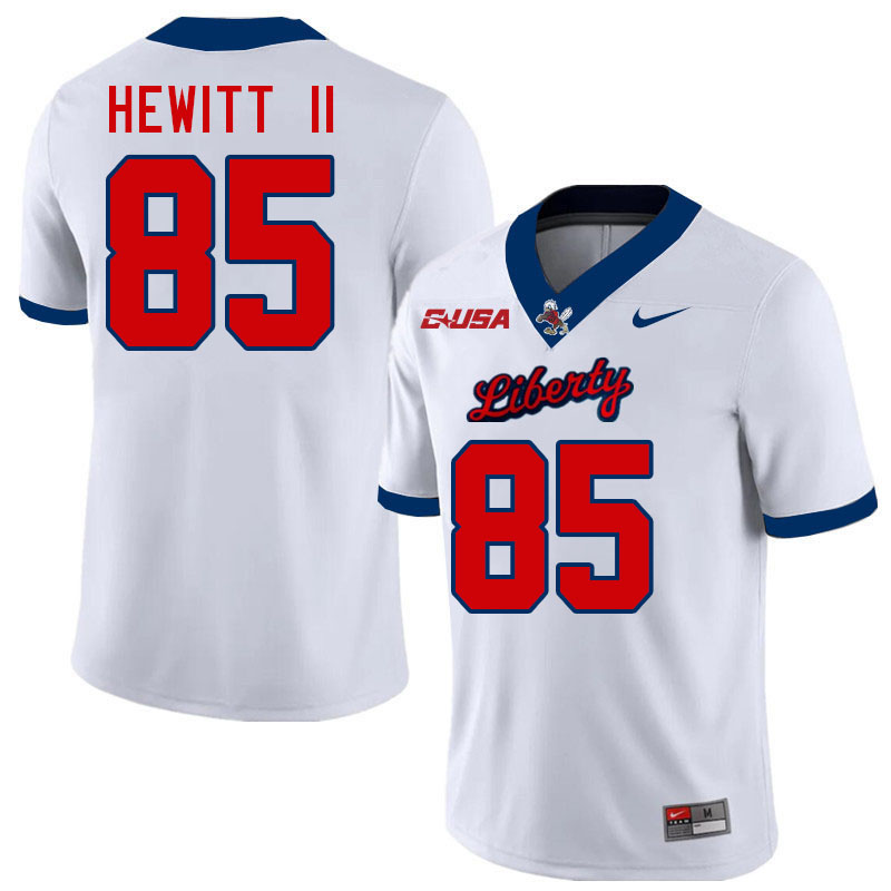 Liberty Flames #85 Connie Hewitt II College Football Jerseys Stitched-White